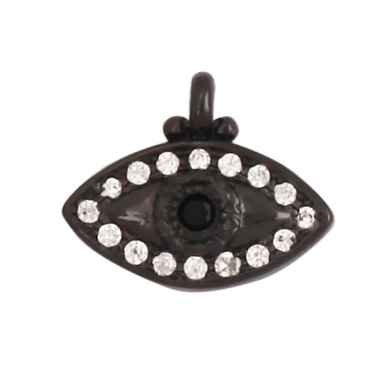 Trendy Colorful Zircon Evil Lucky Horus Eye Charm Pendant,18K Gold Plated Brass Necklace Jewelry Findings Accessories Supply L45