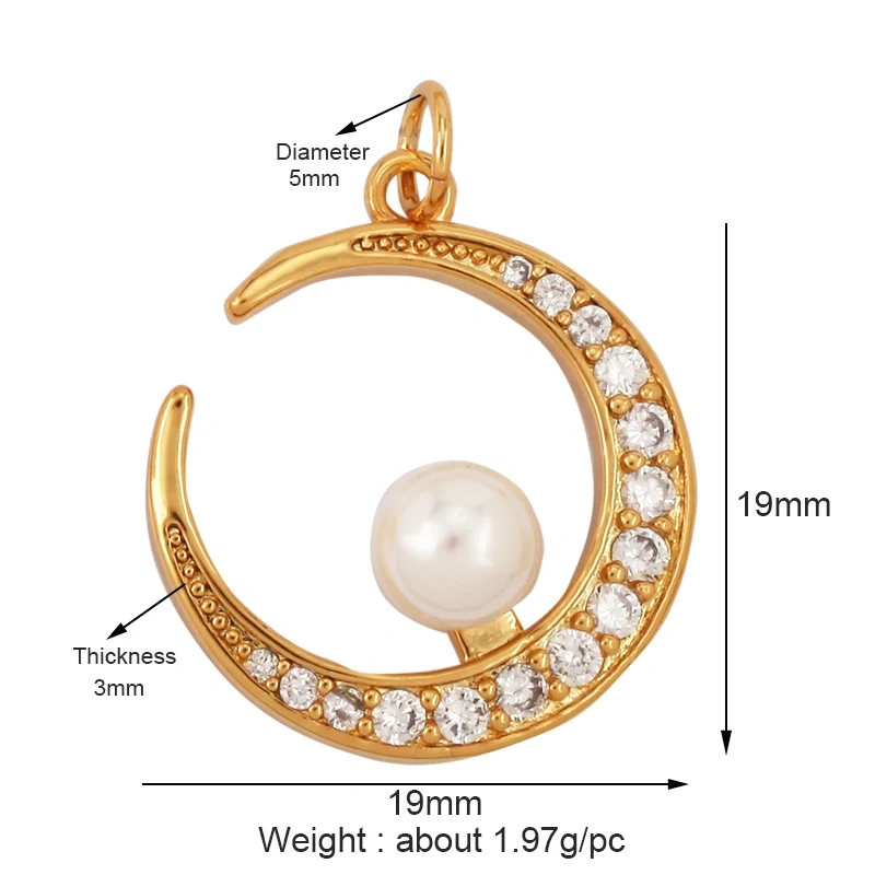 Delicacy Hollow Out Star Moon Sun Charm Pendant,Cubic Zirconia Pave  Crystal Necklace Bracelet Jewelry Accessories Supplies L45