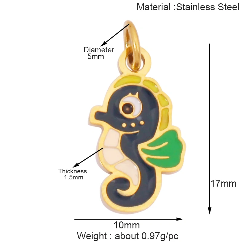 316 Staineless Steel Ocean Dolphin Fish Seahorse Butterfly Charm Necklace Pendant,Summer Beach Holiday Jewelry Supplies K55