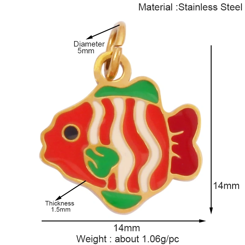 316 Staineless Steel Ocean Dolphin Fish Seahorse Butterfly Charm Necklace Pendant,Summer Beach Holiday Jewelry Supplies K55