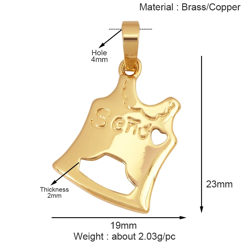 Trendy Sports Shirt Ice Skates Dumbbell Sneakers Baseball Football Boots Charm Pendant,18K Gold DIY Necklace Jewelry Supply K85