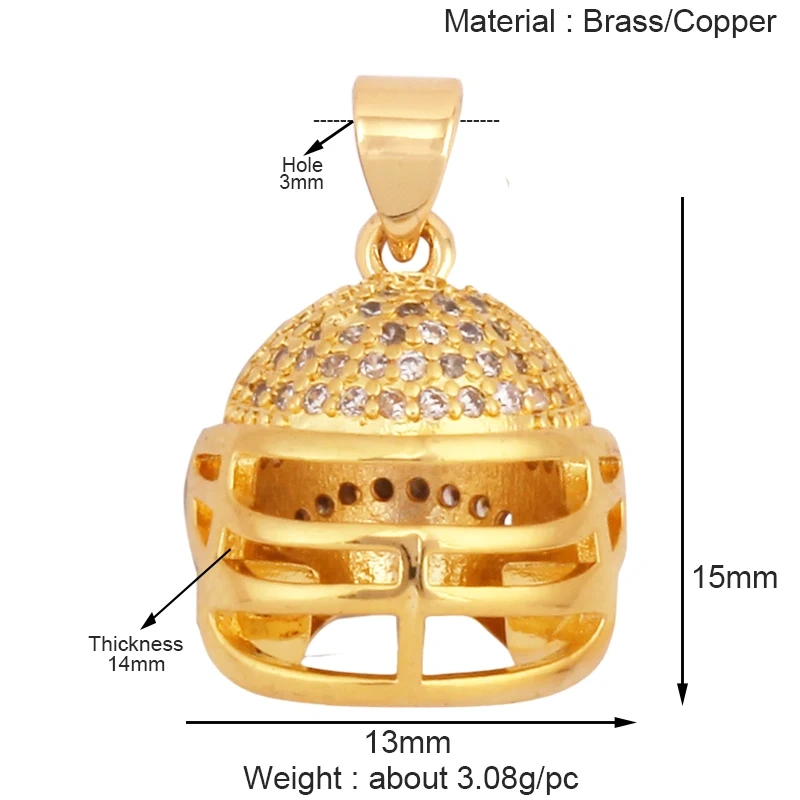 Trendy Sports Shirt Baseball Football Rugby Tennis Racket Charm Pendant,18K Gold Plated DIY Necklace Jewelry Supplies K84