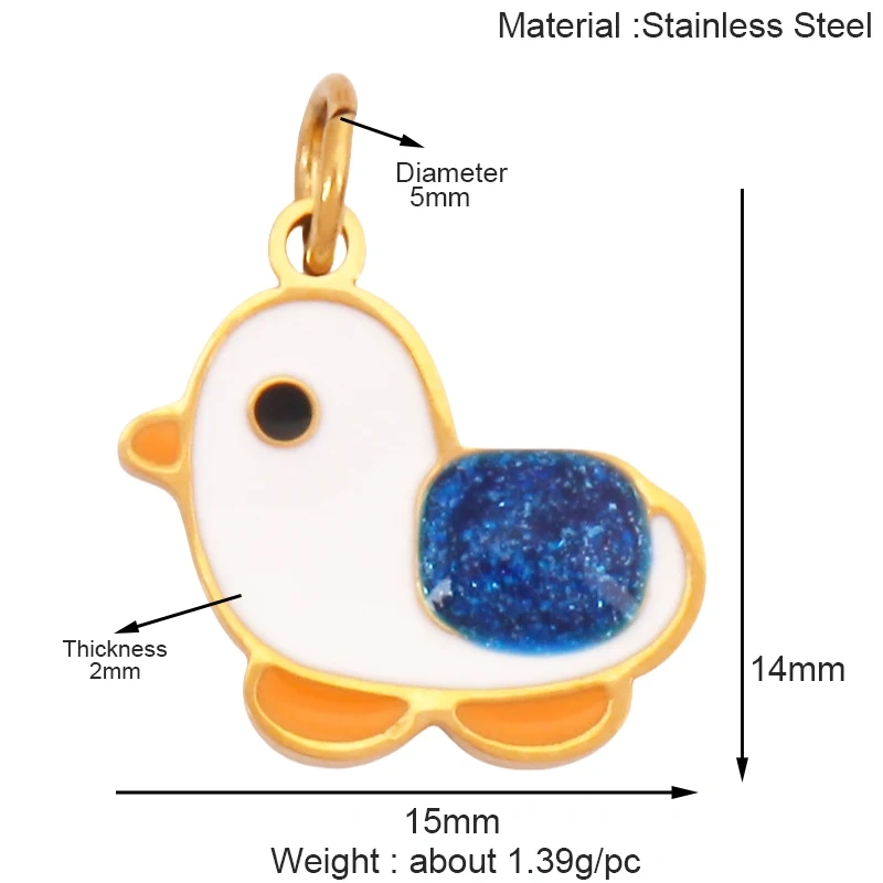 316 Staineless Steel Cute Rabbit Bear Squirrel Hedgehog Dog Animal Mushroom Apple Charm Pendant, Necklace Jewelry Supply K42