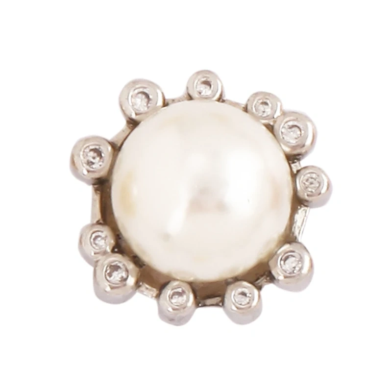 Fashion Heart Flower Pearl Cubic Zircon 18K Gold Charm Pendant,Bracelet Necklace Attachment  Jewelry Components Findings L36