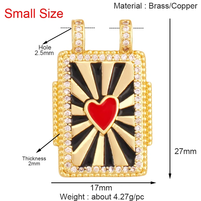 Bohemian Enamel Tarot Cards Coconut Tree Cactus Love Space Star Stripe Heart Eye Charm Pendant, Jewelry Accessories Supplies K86