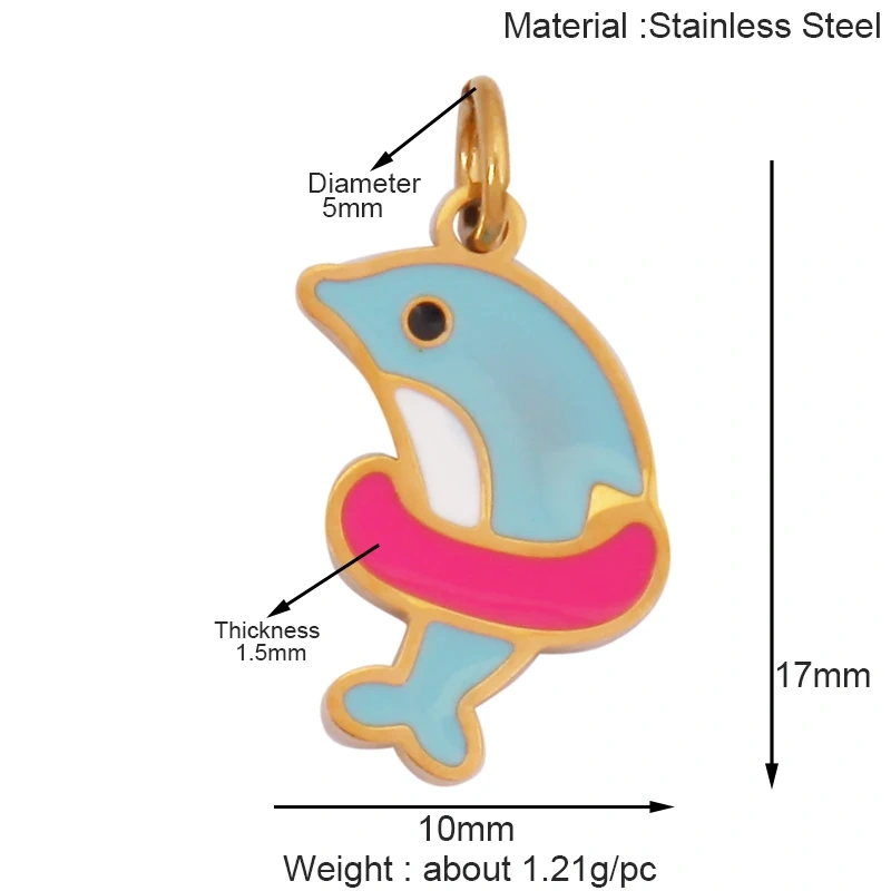 316 Staineless Steel Ocean Dolphin Fish Seahorse Butterfly Charm Necklace Pendant,Summer Beach Holiday Jewelry Supplies K55