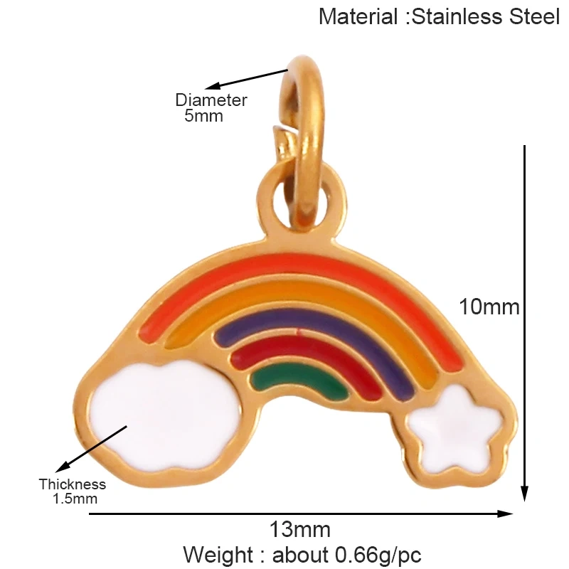 316 Staineless Steel Love Heart Pumpkin Cart Princess Dress Charm Charm, Enamel Summer Beach Holiday Jewelry Supplies K82