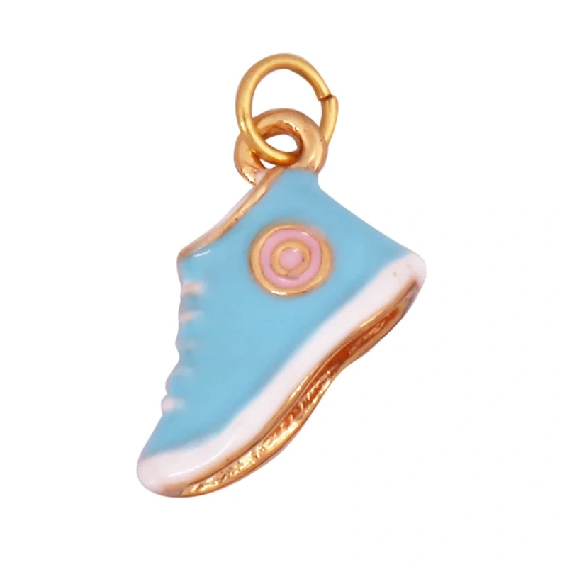 Trendy Sports Shirt Ice Skates Dumbbell Sneakers Baseball Football Boots Charm Pendant,18K Gold DIY Necklace Jewelry Supply K85