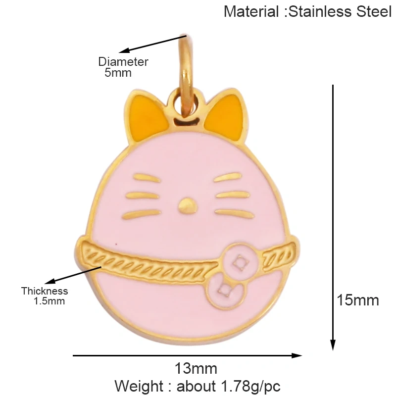 316 Staineless Steel Cute Rabbit Bear Squirrel Hedgehog Dog Animal Mushroom Apple Charm Pendant, Necklace Jewelry Supply K42