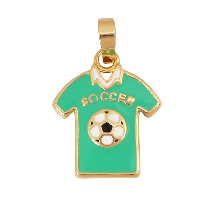 Trendy Sports Shirt Ice Skates Dumbbell Sneakers Baseball Football Boots Charm Pendant,18K Gold DIY Necklace Jewelry Supply K85