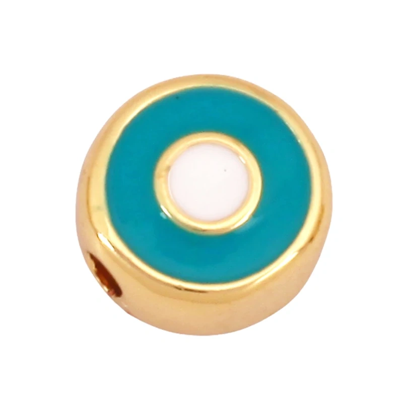 Colourful Enamel Eye Hand Spherical Geometry Bead,Trendy 18K Gold Plated DIY Bracelet Necklace Accessories Supplies K88
