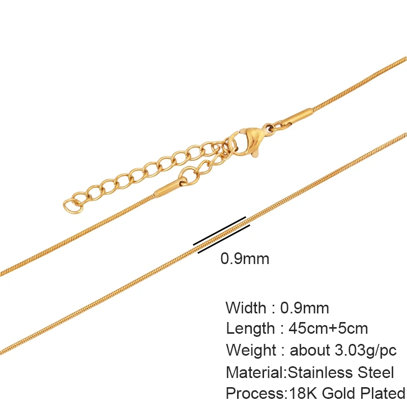 Stainless Steel Link Necklace,18K Gold Plated Rope Clavicle Long Chain Cuba Female Collars Pendant Choker for Women Supply K88