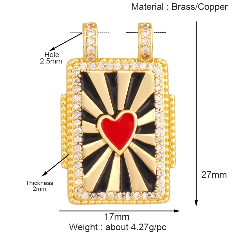 Bohemian Enamel Tarot Cards Coconut Tree Cactus Love Space Star Stripe Heart Eye Charm Pendant, Jewelry Accessories Supplies K86