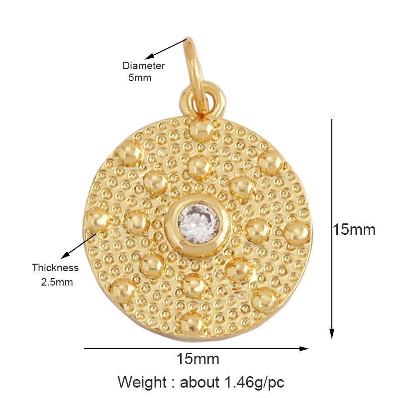 Delicacy Hollow Out Star Moon Sun Charm Pendant,Cubic Zirconia Pave  Crystal Necklace Bracelet Jewelry Accessories Supplies L45