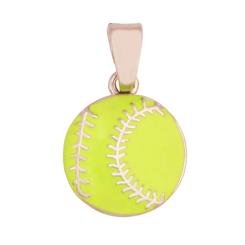 Trendy Sports Shirt Baseball Football Rugby Tennis Racket Charm Pendant,18K Gold Plated DIY Necklace Jewelry Supplies K84