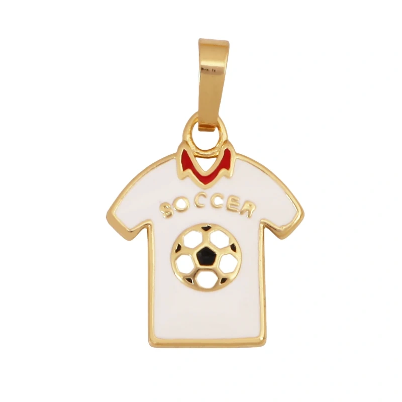 Trendy Sports Shirt Ice Skates Dumbbell Sneakers Baseball Football Boots Charm Pendant,18K Gold DIY Necklace Jewelry Supply K85