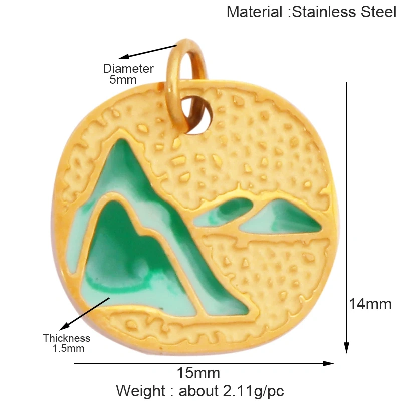 316 Staineless Steel Love Heart Pumpkin Cart Princess Dress Charm Charm, Enamel Summer Beach Holiday Jewelry Supplies K82