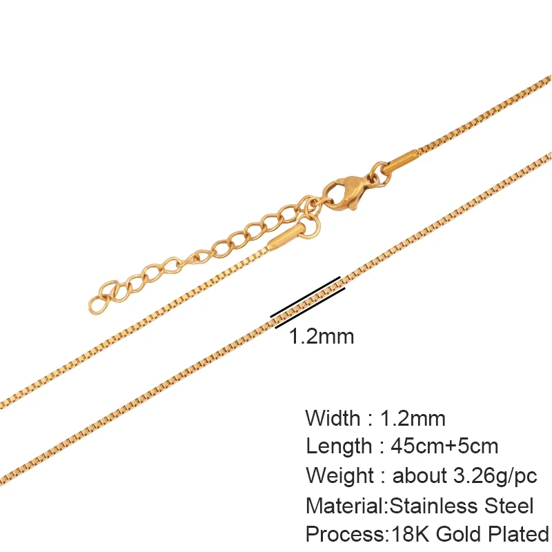Stainless Steel Link Necklace,18K Gold Plated Rope Clavicle Long Chain Cuba Female Collars Pendant Choker for Women Supply K88