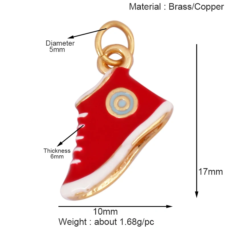 Trendy Sports Shirt Ice Skates Dumbbell Sneakers Baseball Football Boots Charm Pendant,18K Gold DIY Necklace Jewelry Supply K85