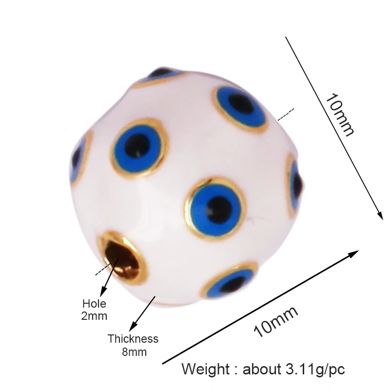 Colourful Enamel Eye Hand Spherical Geometry Bead,Trendy 18K Gold Plated DIY Bracelet Necklace Accessories Supplies K88