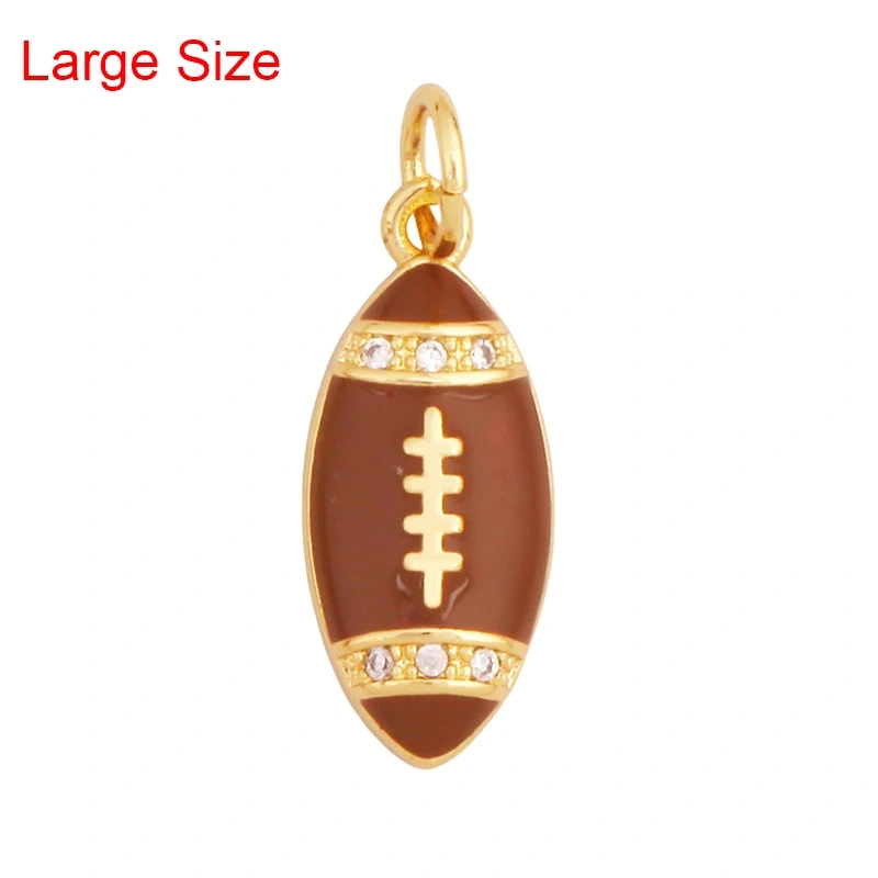 Trendy Sports Shirt Baseball Football Rugby Tennis Racket Charm Pendant,18K Gold Plated DIY Necklace Jewelry Supplies K84