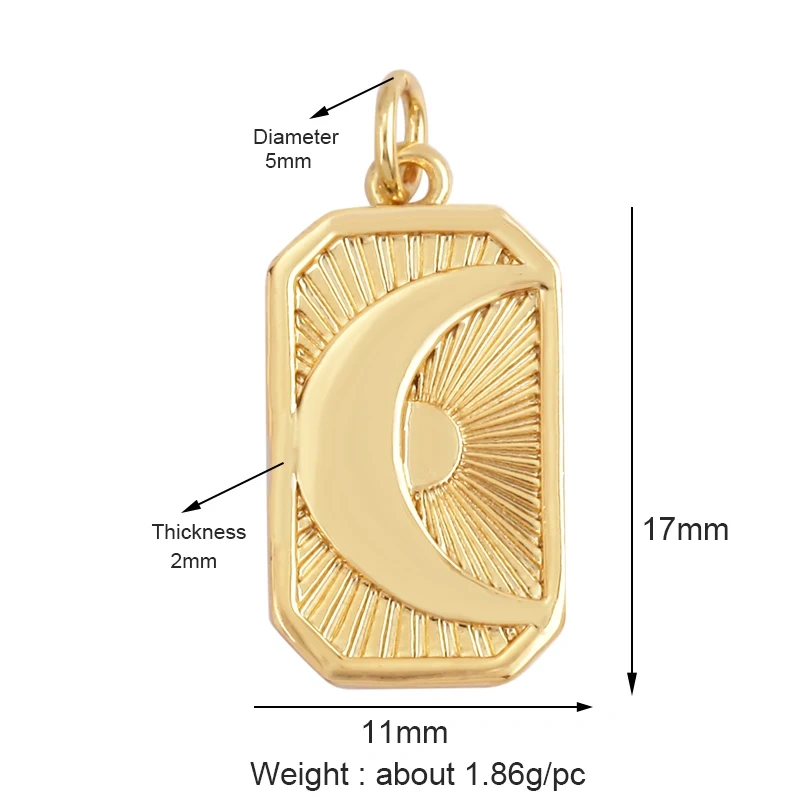 Delicacy Hollow Out Star Moon Sun Charm Pendant,Cubic Zirconia Pave  Crystal Necklace Bracelet Jewelry Accessories Supplies L45