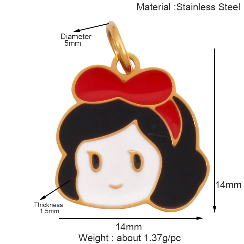 316 Staineless Steel Love Heart Pumpkin Cart Princess Dress Charm Charm, Enamel Summer Beach Holiday Jewelry Supplies K82