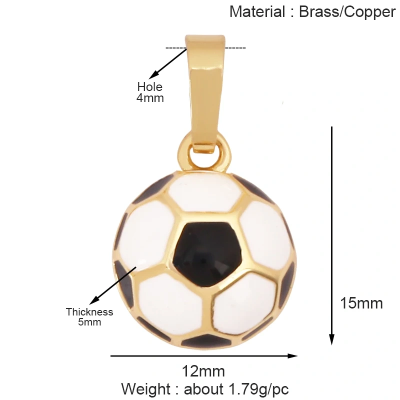 Trendy Sports Shirt Ice Skates Dumbbell Sneakers Baseball Football Boots Charm Pendant,18K Gold DIY Necklace Jewelry Supply K85