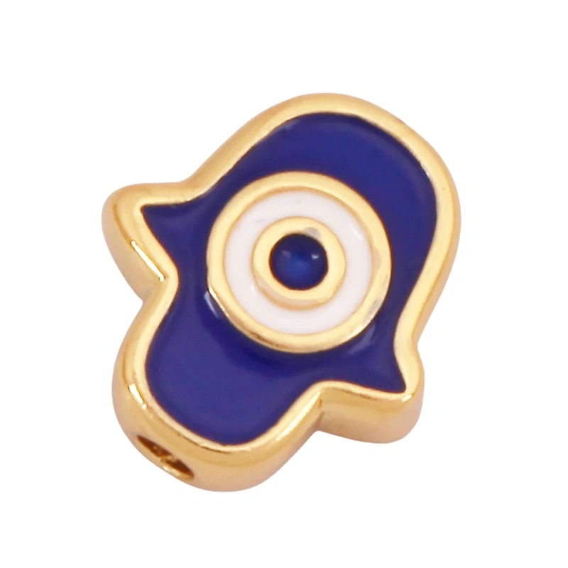 Colourful Enamel Eye Hand Spherical Geometry Bead,Trendy 18K Gold Plated DIY Bracelet Necklace Accessories Supplies K88