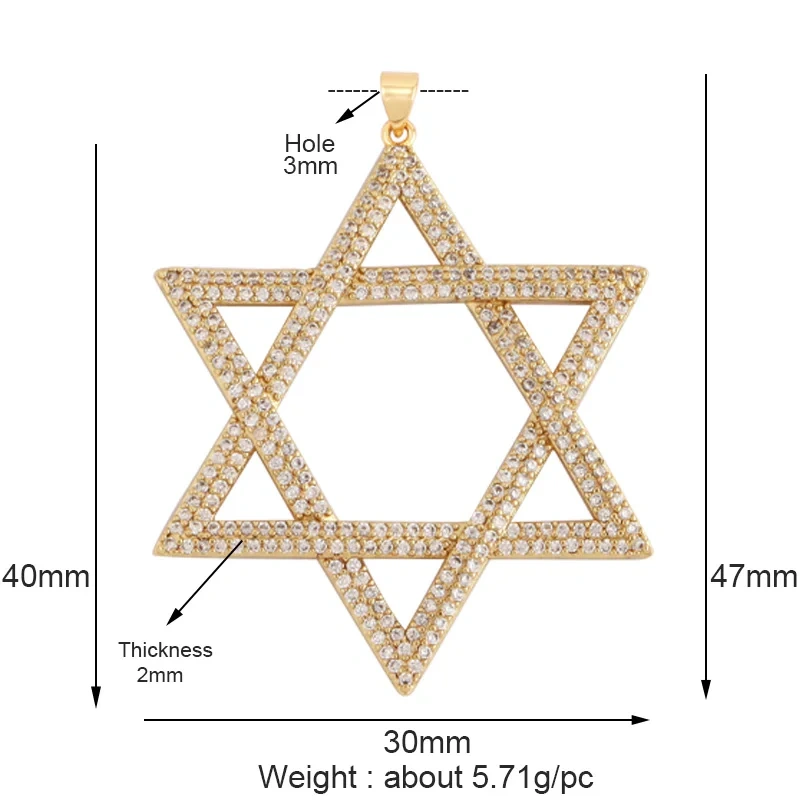 Delicacy Hollow Out Star Moon Sun Charm Pendant,Cubic Zirconia Pave  Crystal Necklace Bracelet Jewelry Accessories Supplies L45