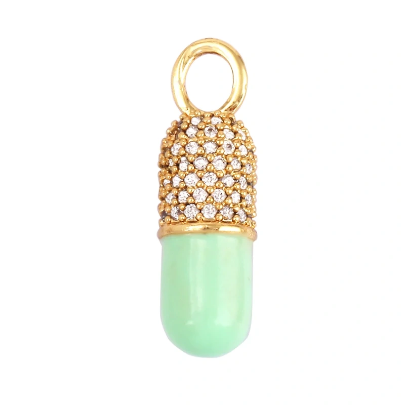 Capsule Chill Pill Enamel Charm Neon Pink Orange Turquoise Pendant Oil Dropped,Gold Plated Colour,Necklace Bracelet Pendant M83