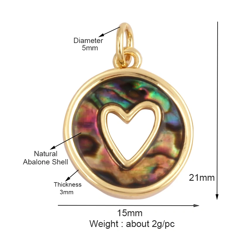 Trendy Design Love Heart Natural Mother of Pearl Shell Agate Malachite Tiger Eye Pendant Charm,Jewelry For Necklace Supplies M32