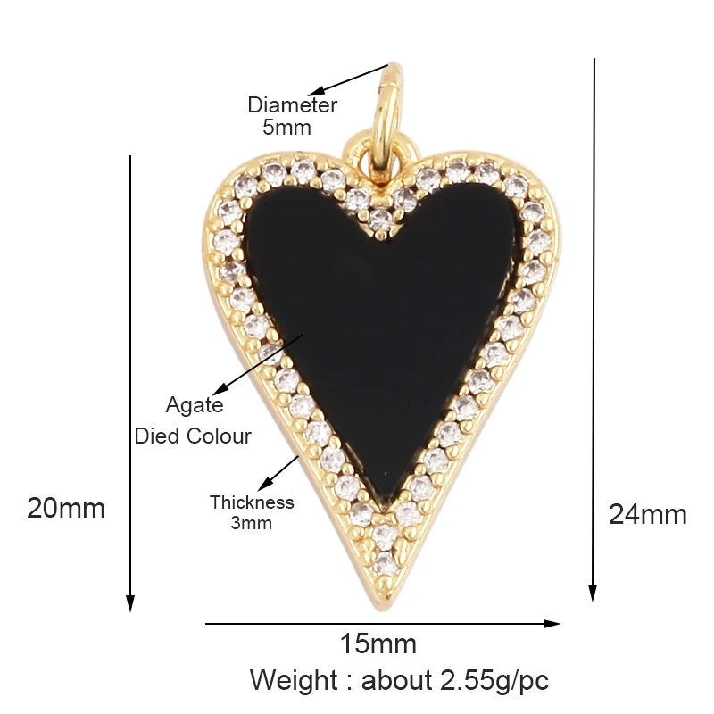 Trendy Design Love Heart Natural Mother of Pearl Shell Agate Malachite Tiger Eye Pendant Charm,Jewelry For Necklace Supplies M32