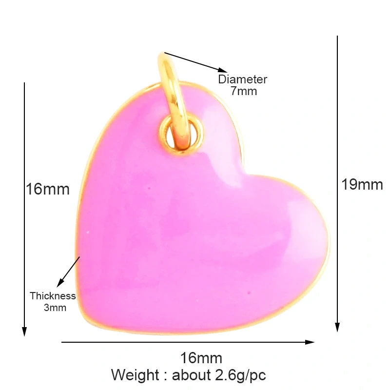 Enamel Lock Heart Star Charm, 18K Real Gold Plated Colour,Necklace Bracelet Pendant for Handmade Jewelry Supplies M90