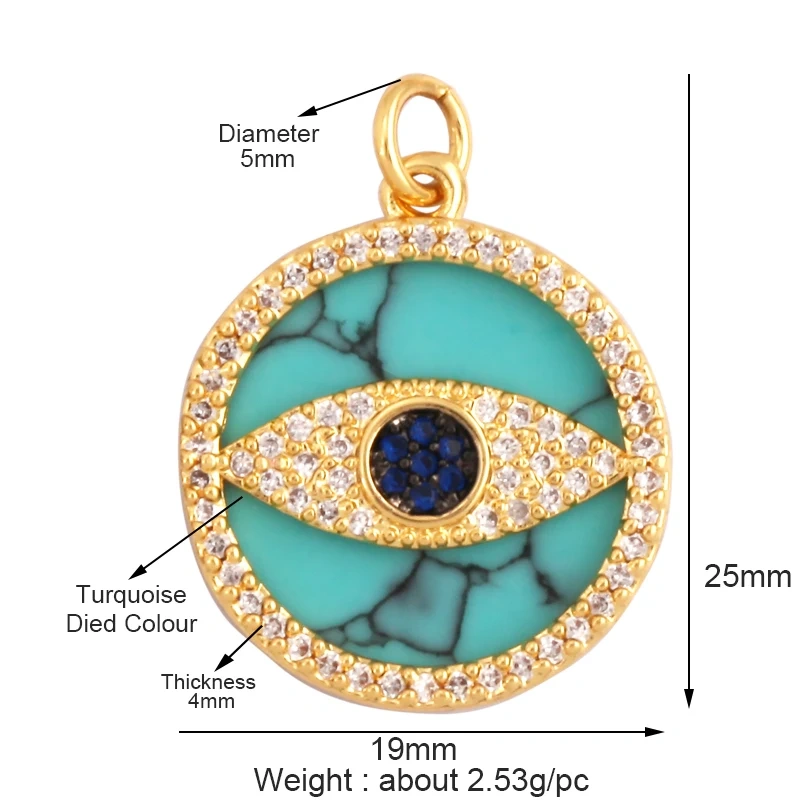 Personalized Evil Eye Natural Mother of Pearl Shell Agate Malachite Tiger Eye Pendant Charm,Jewelry For Necklace Accessories M32