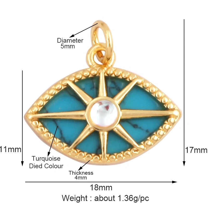 Personalized Evil Eye Natural Mother of Pearl Shell Agate Malachite Tiger Eye Pendant Charm,Jewelry For Necklace Accessories M32