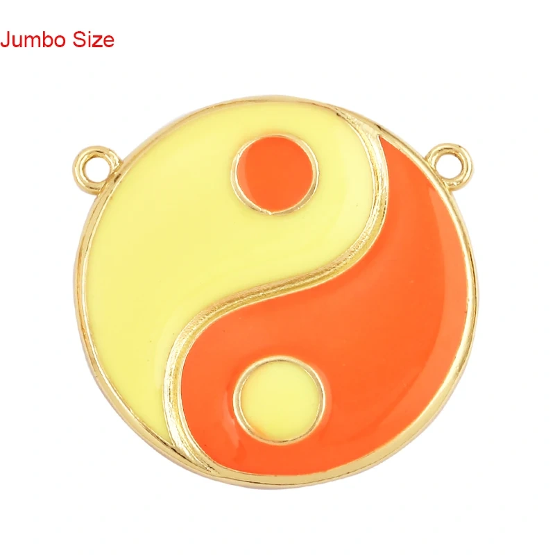 Enamel Taiji Gongfu Charm , 18K Real Gold Plated Colour,Necklace Bracelet Pendant for Handmade Jewelry Supplies L07