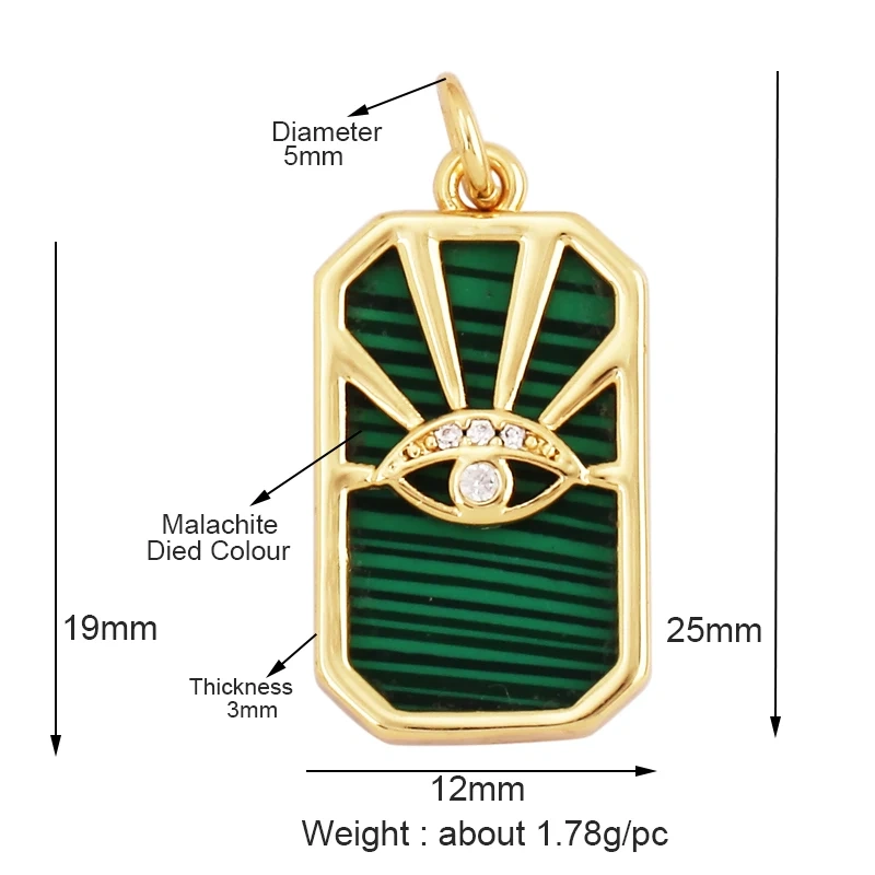 Personalized Evil Eye Natural Mother of Pearl Shell Agate Malachite Tiger Eye Pendant Charm,Jewelry For Necklace Accessories M32