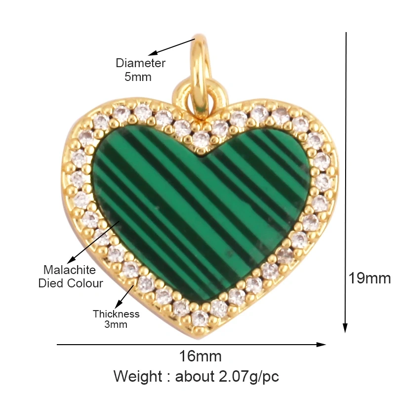 Trendy Design Love Heart Natural Mother of Pearl Shell Agate Malachite Tiger Eye Pendant Charm,Jewelry For Necklace Supplies M32