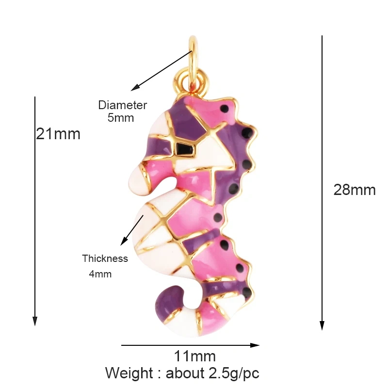 Mosaic Enamel Sea Animal Star Fish Shell Plant Face Flower Fox High Heel Charm Pendant , Necklace Bracelet Making Supplies L10