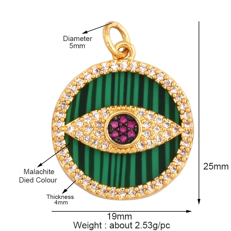 Personalized Evil Eye Natural Mother of Pearl Shell Agate Malachite Tiger Eye Pendant Charm,Jewelry For Necklace Accessories M32