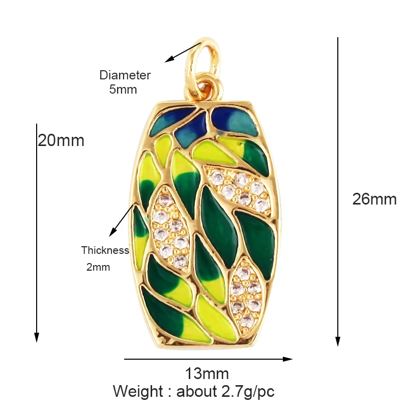 Mosaic Enamel Sea Animal Star Fish Shell Plant Face Flower Fox High Heel Charm Pendant , Necklace Bracelet Making Supplies L10