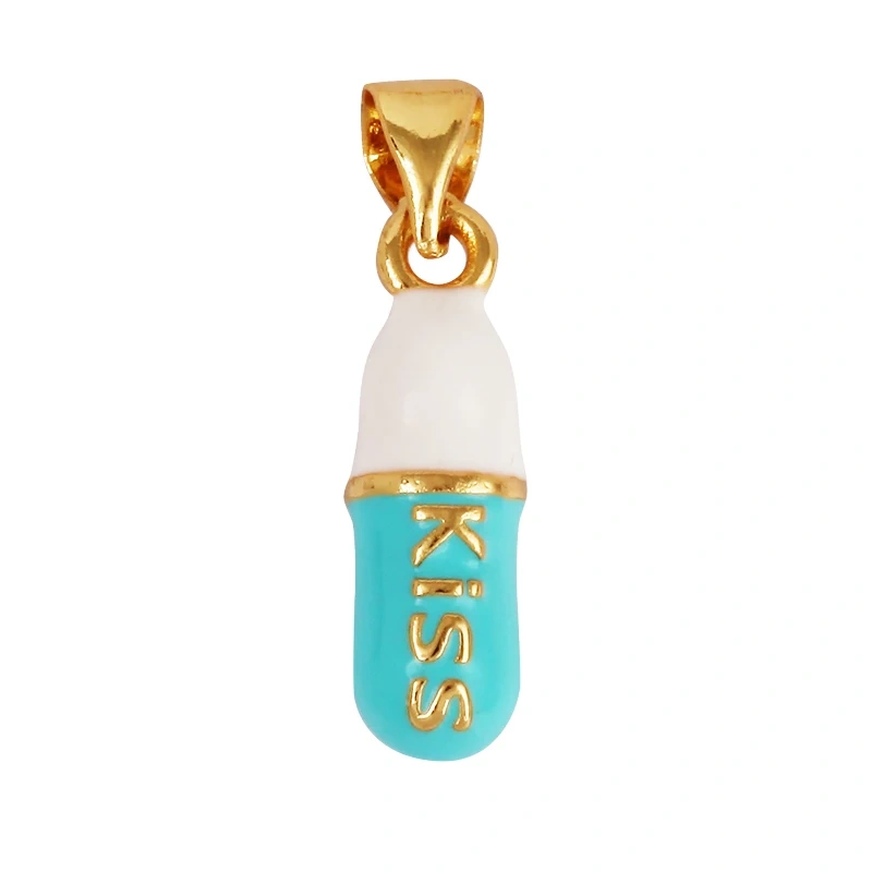Capsule Chill Pill Enamel Charm Neon Pink Orange Turquoise Pendant Oil Dropped,Gold Plated Colour,Necklace Bracelet Pendant M83