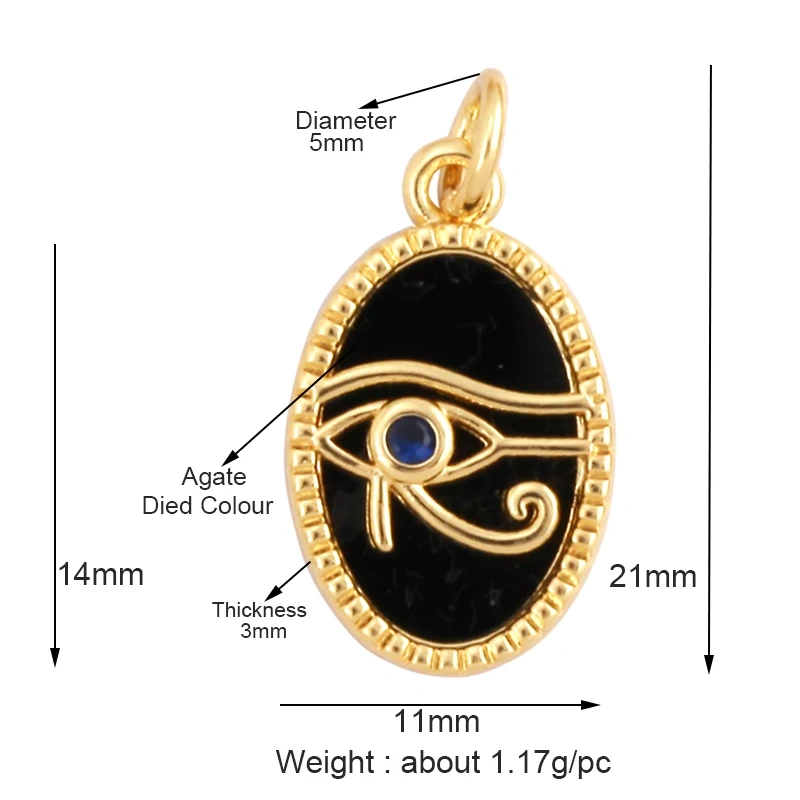 Personalized Evil Eye Natural Mother of Pearl Shell Agate Malachite Tiger Eye Pendant Charm,Jewelry For Necklace Accessories M32