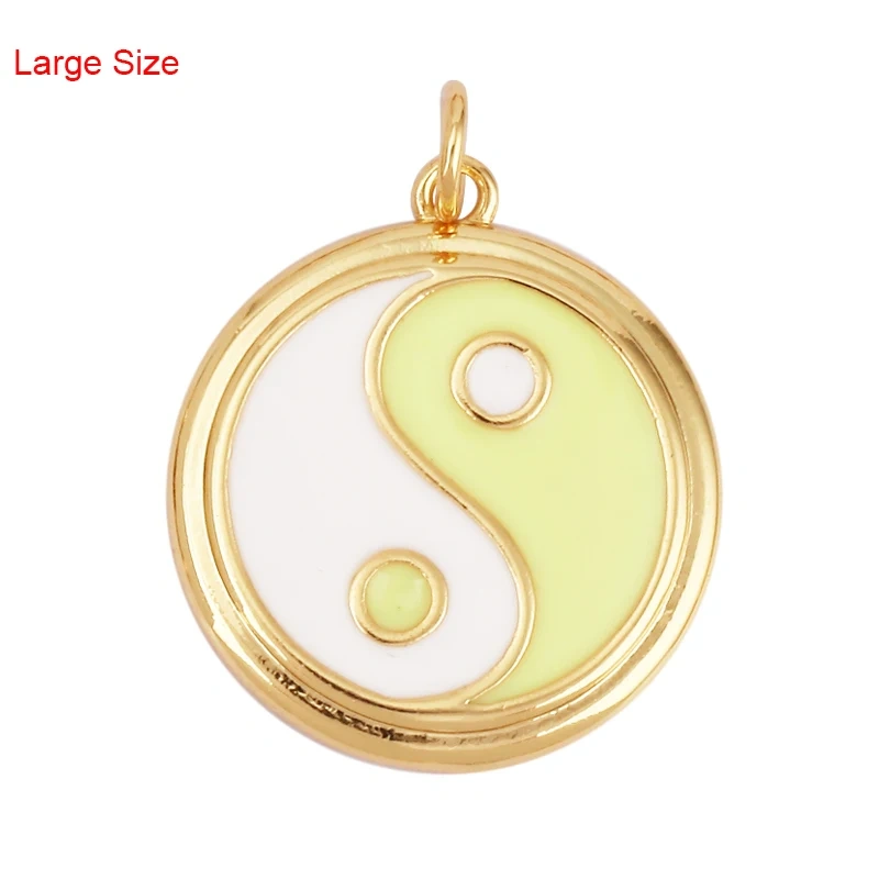 Enamel Taiji Gongfu Charm , 18K Real Gold Plated Colour,Necklace Bracelet Pendant for Handmade Jewelry Supplies L07