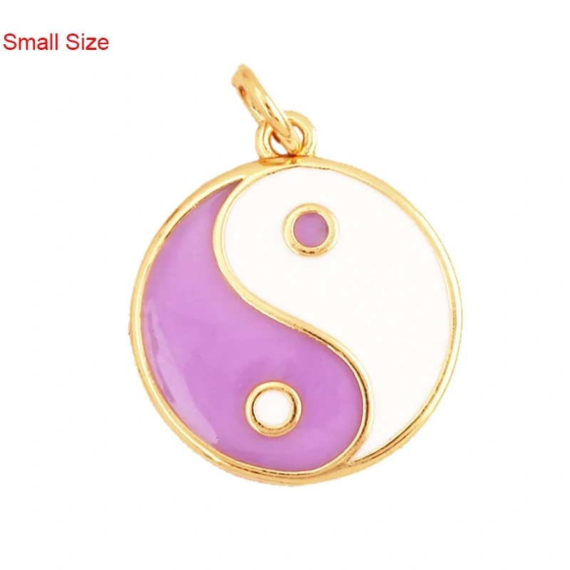 Enamel Taiji Gongfu Charm , 18K Real Gold Plated Colour,Necklace Bracelet Pendant for Handmade Jewelry Supplies L07