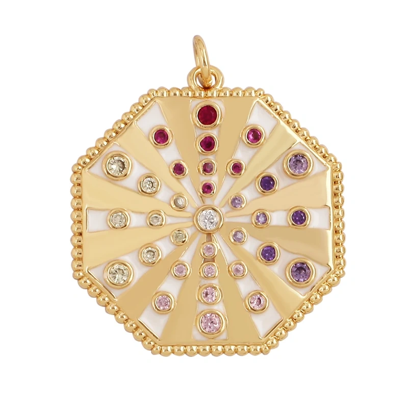 Fashion Colourful Turkish Evil Luck Eye Hand Charm Pendant,Simple Geometric Zircon Horoscope Sign Necklace Jewelry  Supplies M36