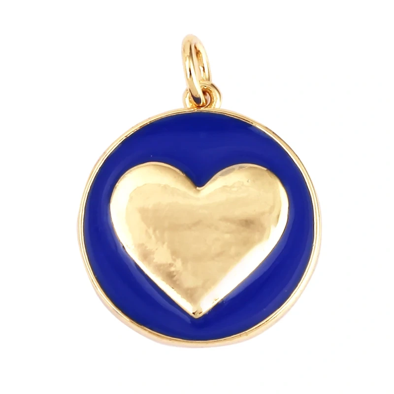 Star Coin Heart Enamel Charm Neon Pink Orange Turquoise Blue Oil Dropped,Real Gold Plated ,Necklace Bracelet Pendant L19 M81