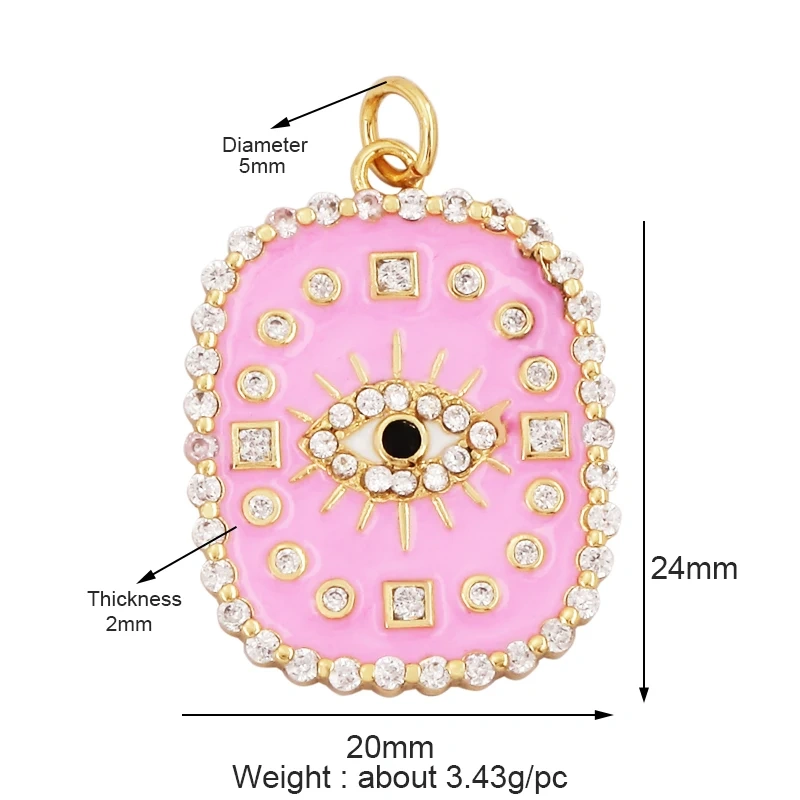 Fashion Colourful Turkish Evil Luck Eye Hand Charm Pendant,Simple Geometric Zircon Horoscope Sign Necklace Jewelry  Supplies M36