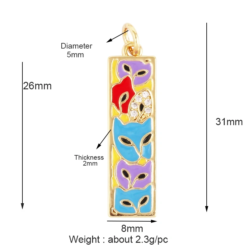 Mosaic Enamel Sea Animal Star Fish Shell Plant Face Flower Fox High Heel Charm Pendant , Necklace Bracelet Making Supplies L10